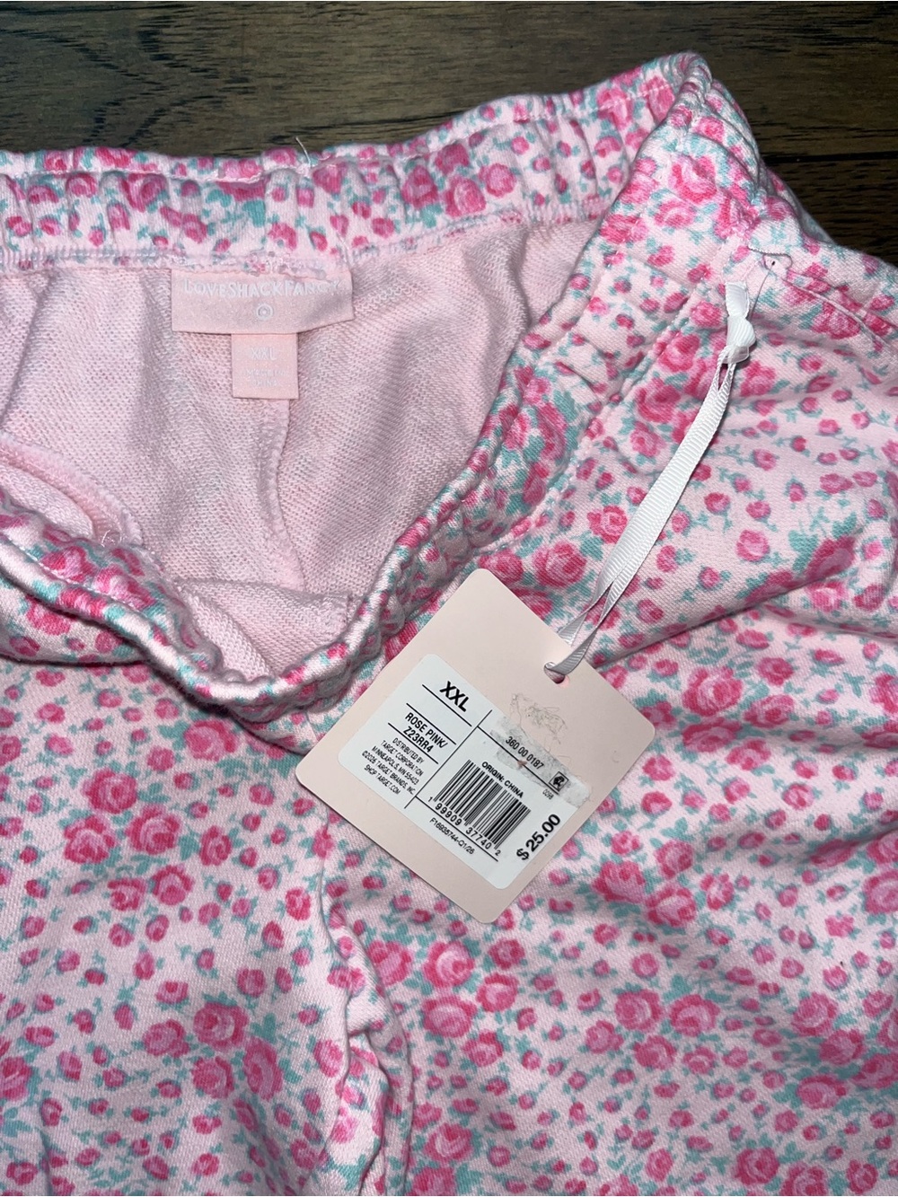 LoveShackFancy rose pink floral Kids Pink Floral sweatpants Pants XXL new - Picture 5 of 5